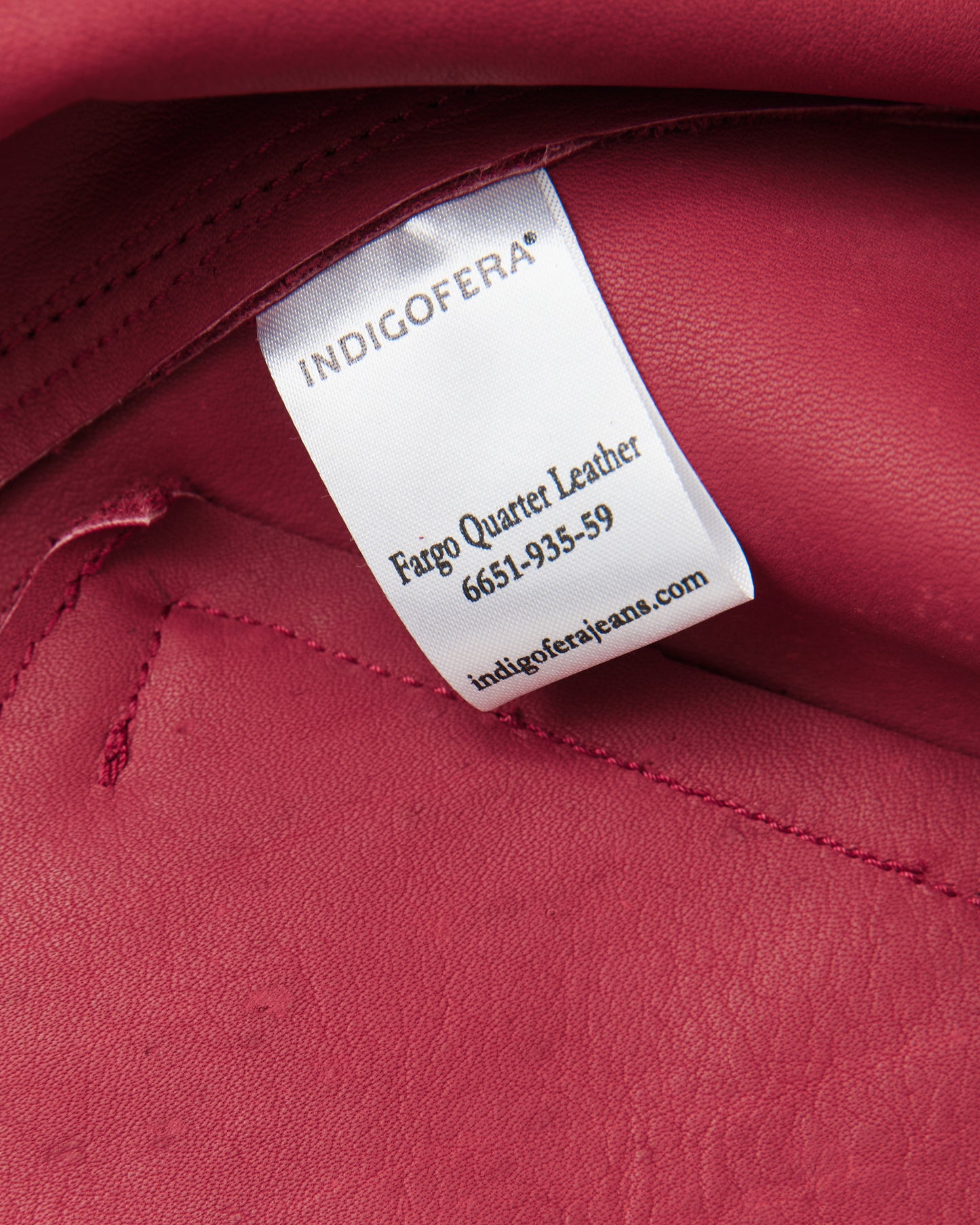 Indigofera Fargo Quarter Leather Jacket Wine