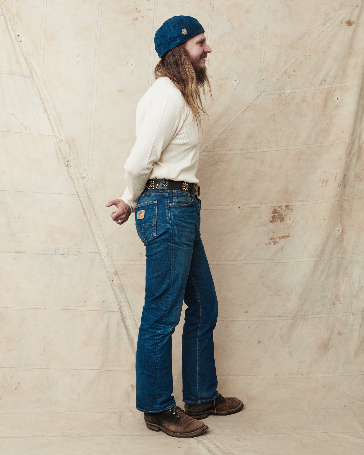 Hermansson Long Sleeve Ribbed Cotton Henley Shirt