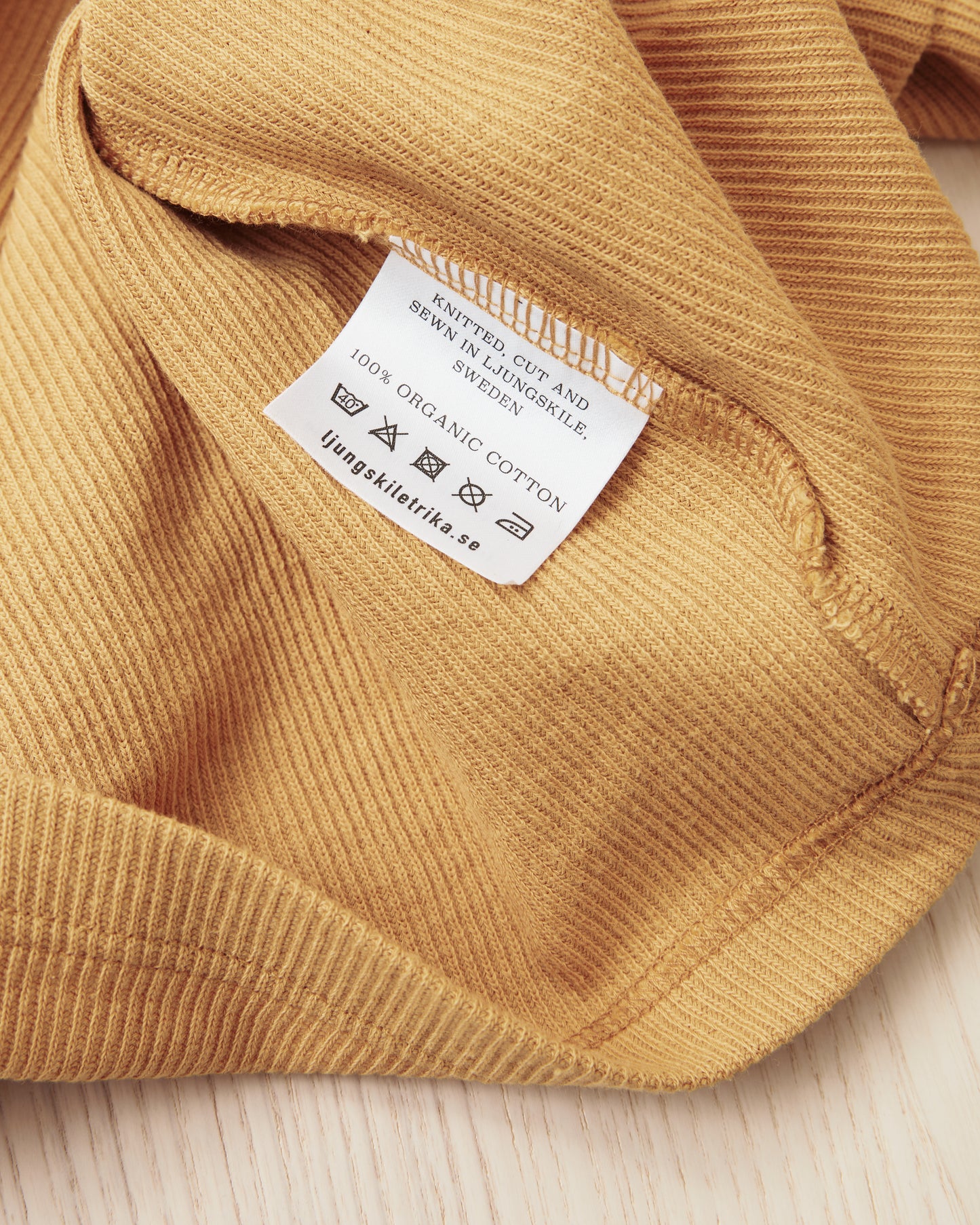 Hermansson Yellow Long Sleeve Ribbed Cotton Henley Shirt