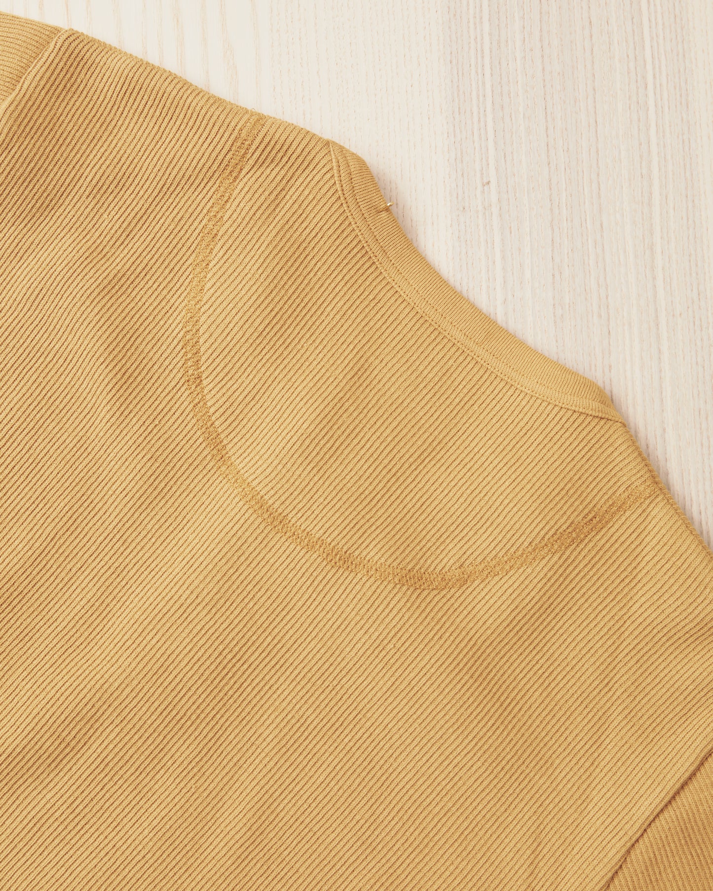 Hermansson Yellow Long Sleeve Ribbed Cotton Henley Shirt