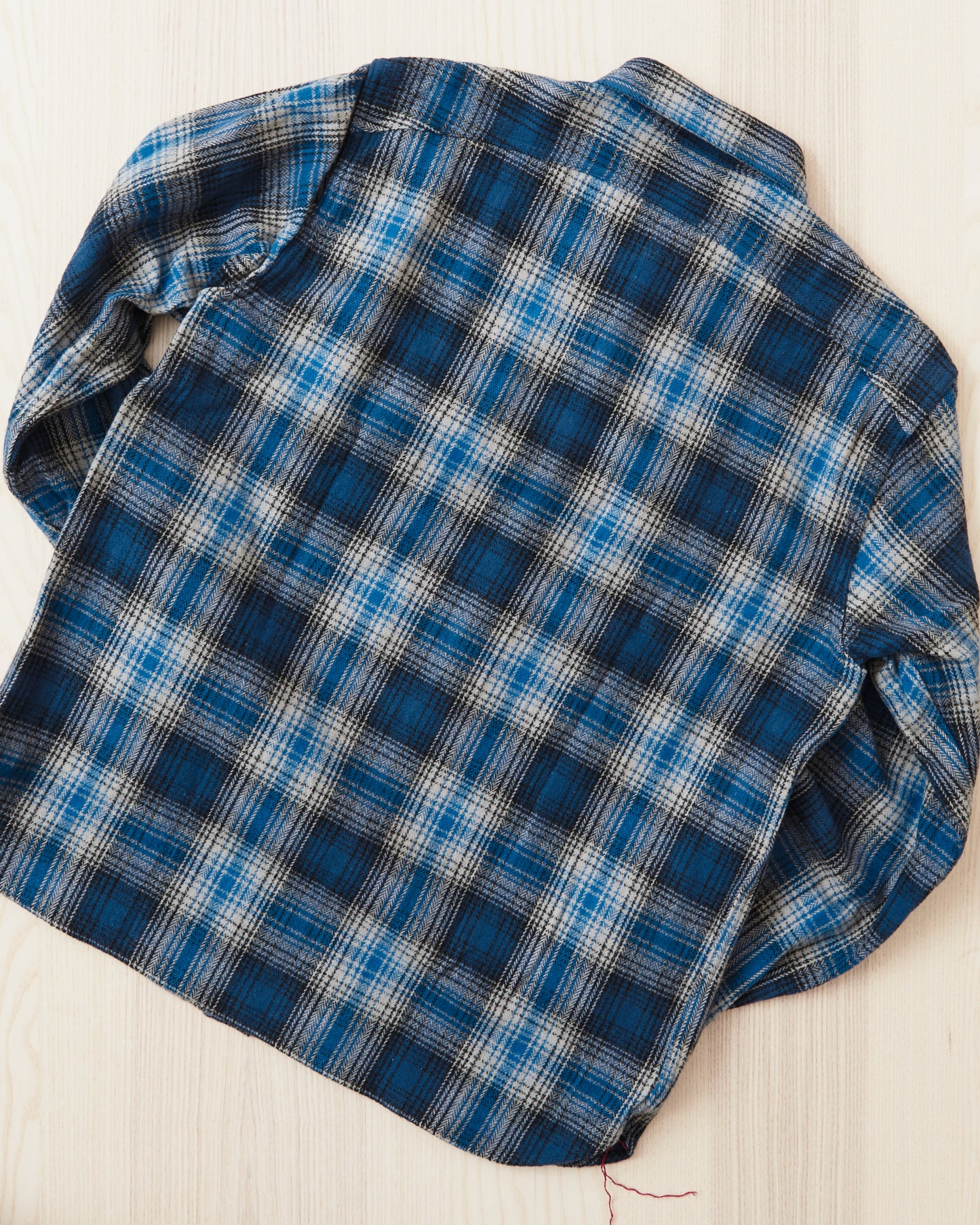 Sugar Cane & Co. SC29584 Fiction Romance Herringbone Twill Check Work Flanell Shirt Navy