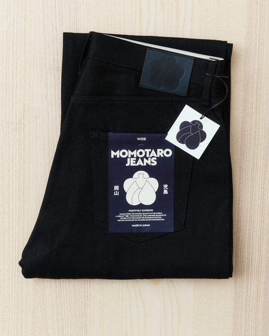 Momotaro MMJB0400 #400 Standard Wide 14.7oz Jeans Black