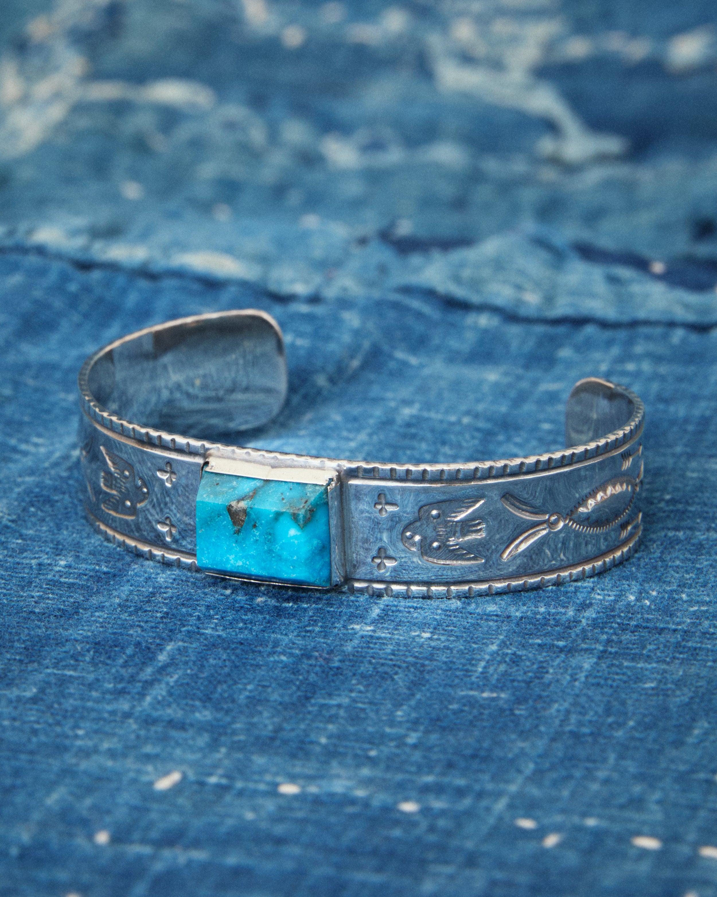 Larry Smith BR-0081 Square Turquoise Silver Bracelet – Second Sunrise
