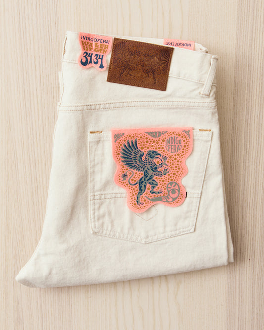 Indigofera Buck Jeans Uneven Broken Twill Ecru