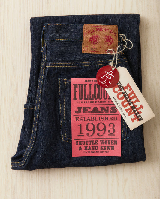 Fullcount 0107-21 Womens Wide Indigo Straight Monroe Denim
