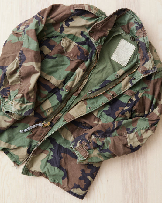 Vintage M-65 US Woodland Camo Army Field Jacket Size Small / Regular
