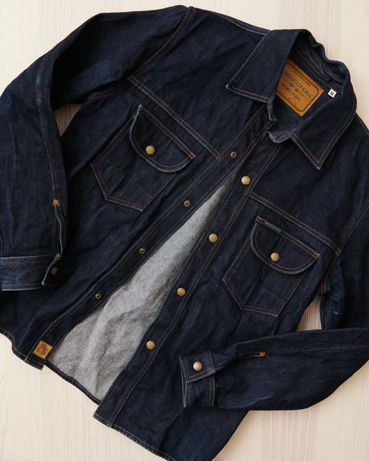 Second Hand Indigofera Fargo Fabric No 9 Denim Jacket Size M