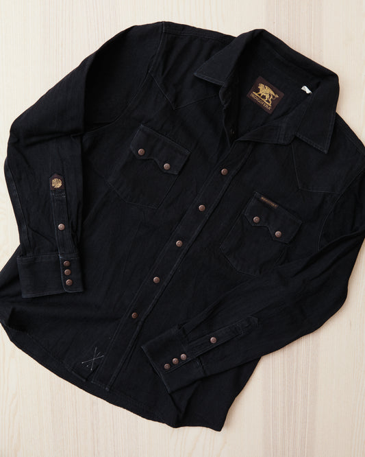 Second Hand Indigofera Ryman Shirt Black Denim Size L
