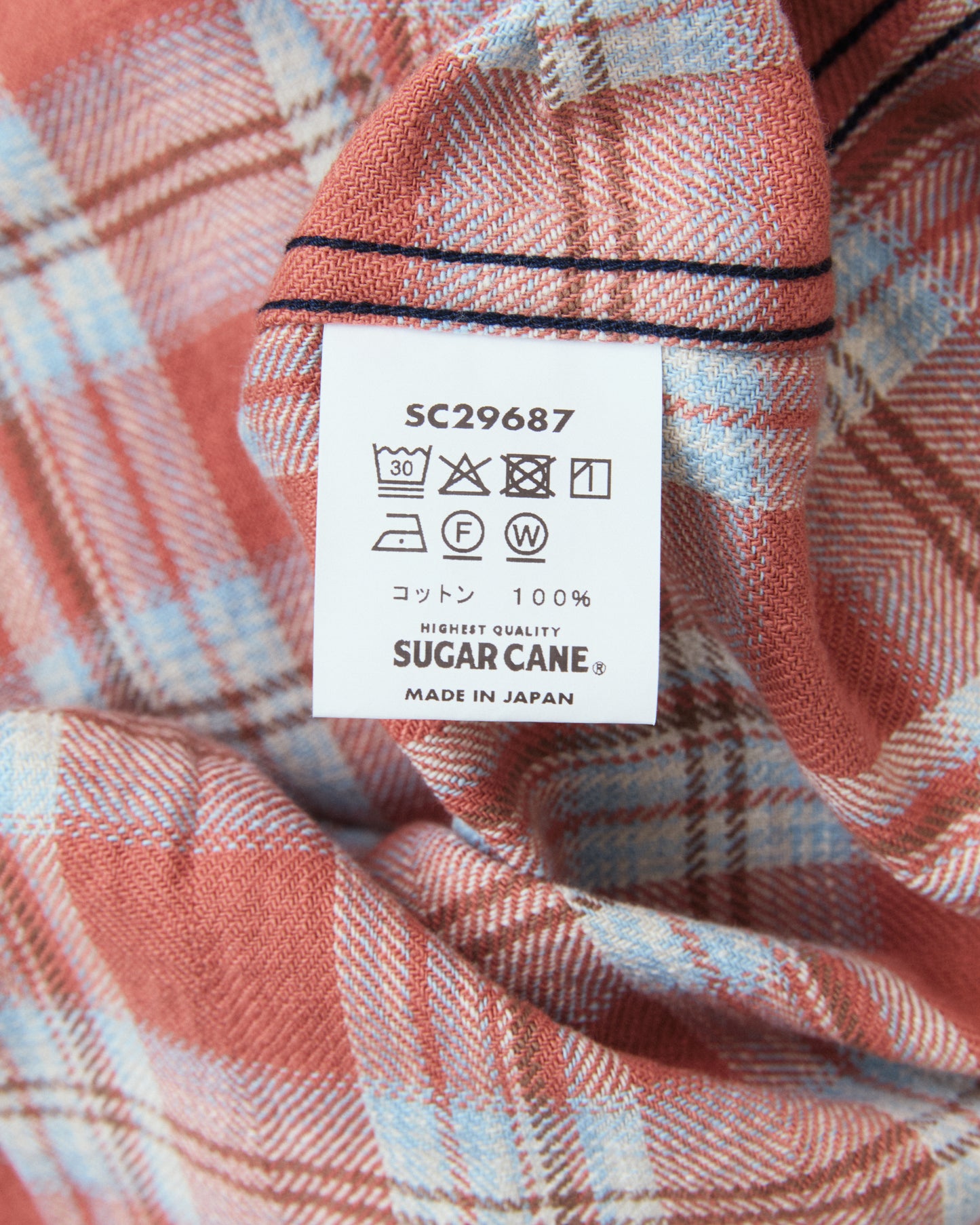 Sugar Cane & Co. SC29687 Washer Herringbone Check Western Shirt Red