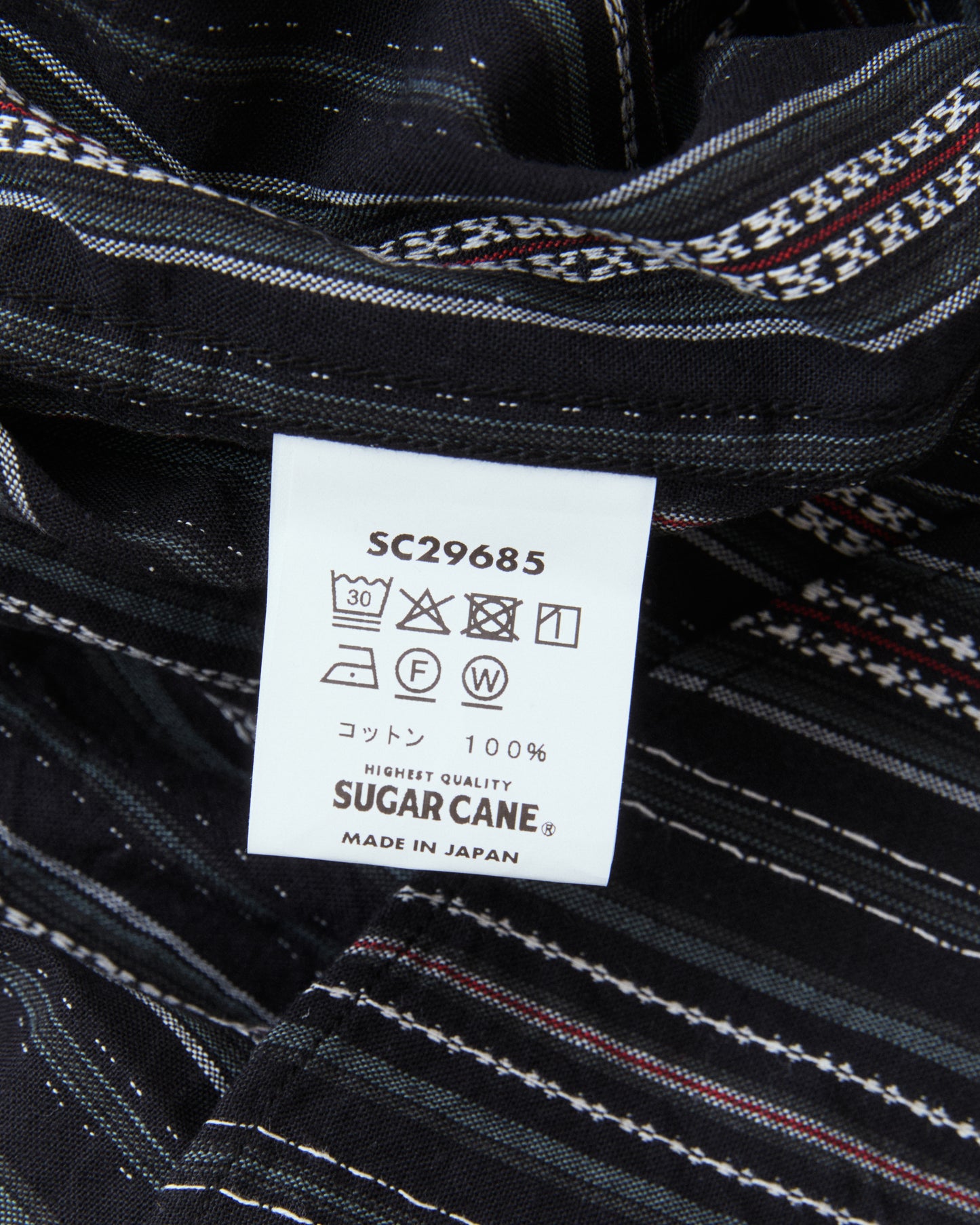 Sugar Cane & Co. Indigo Dobby Western Shirt Black SC29685