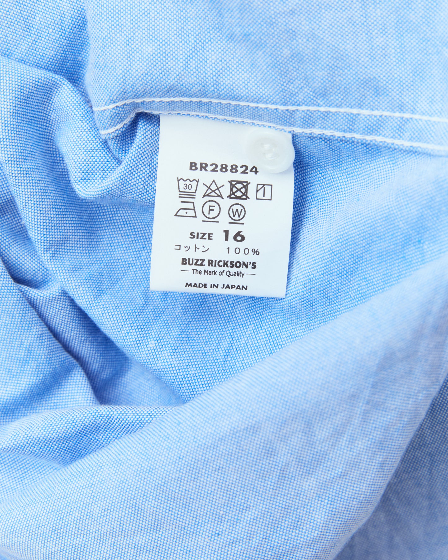 Buzz Rickson's BR28824 Cotton Oxford Cloth 4oz. Blue Shirt
