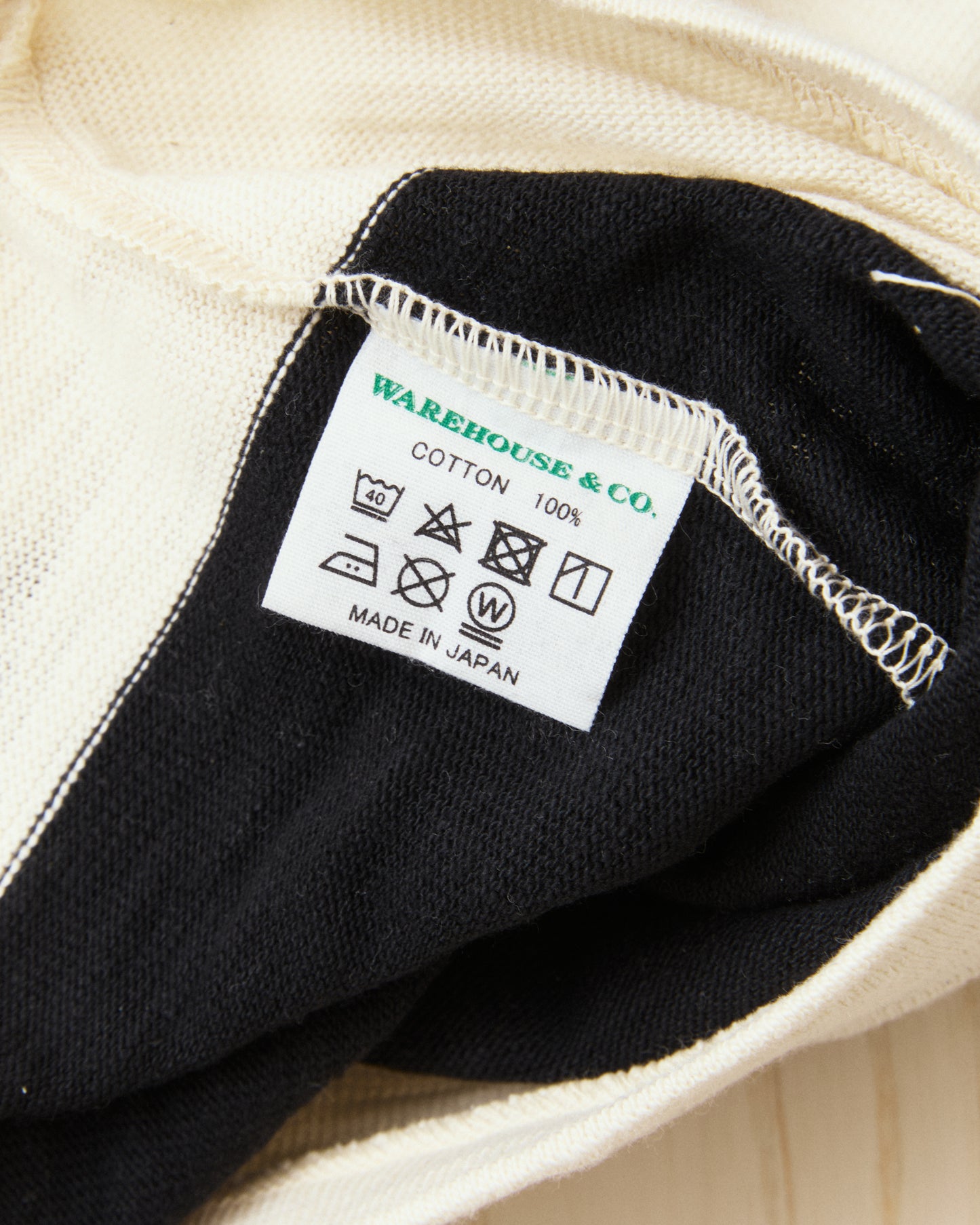 Warehouse & Co. Lot 4110 Long Sleeve Border T-shirt Black/Kinari