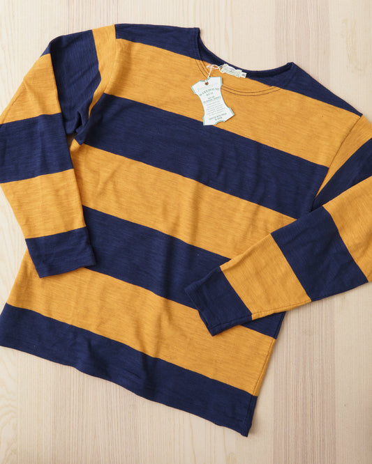 Warehouse & Co. Lot 4110 Long Sleeve Border T-shirt Navy/Orange