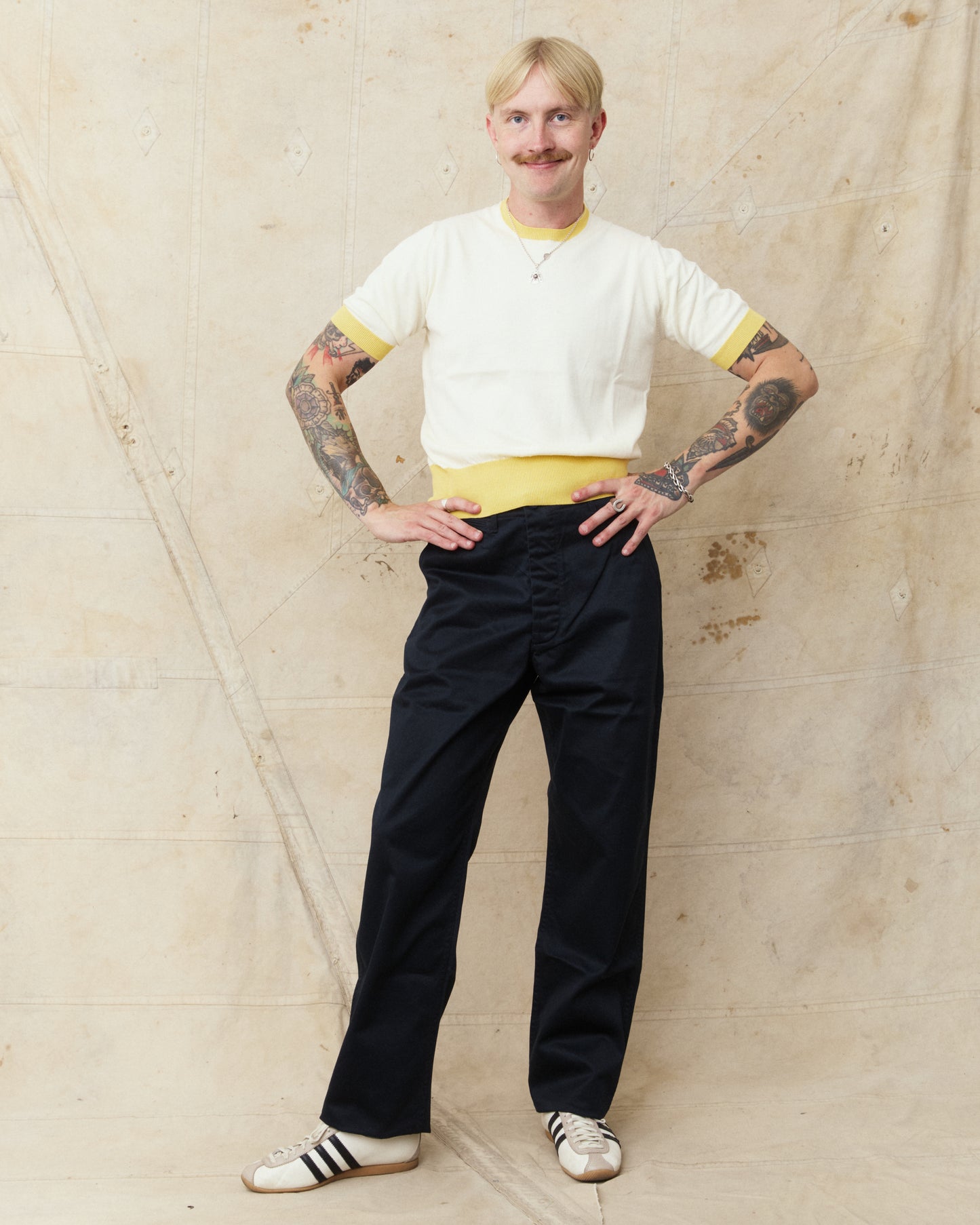 Bryceland's The Tailors Label ‘Skipper’ Tee Yellow/Cream