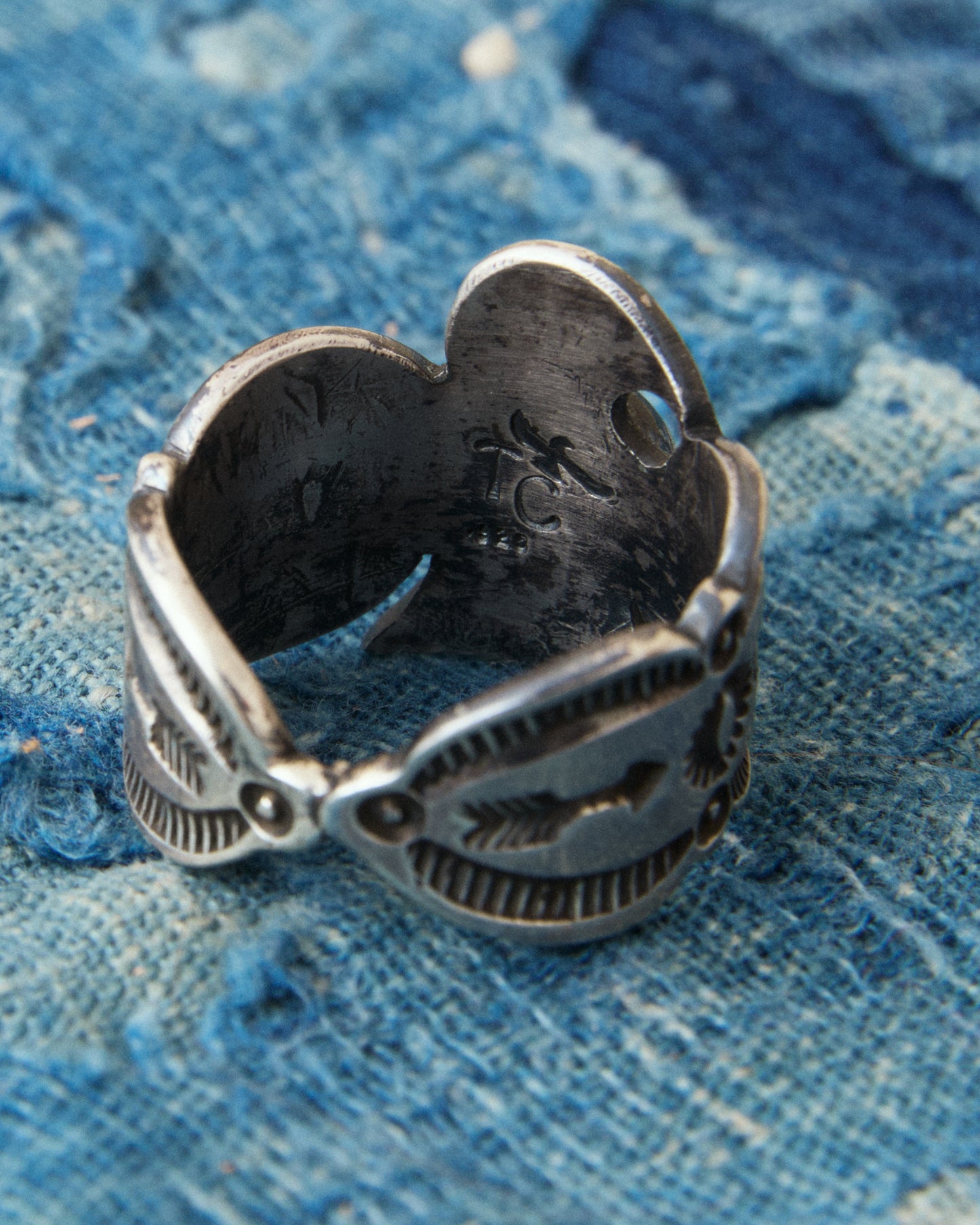 Tenable Crafts TC261 Silver & Turquoise Thunderbird Ring Size US 14
