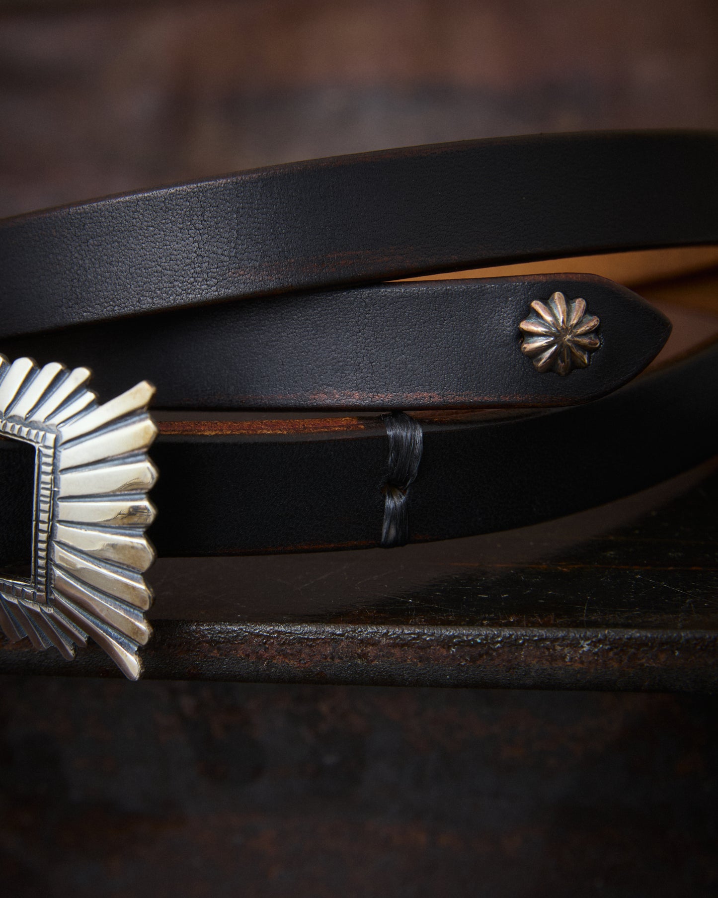 Larry Smith LT-0036-BK Sunrise Buckle Belt Black