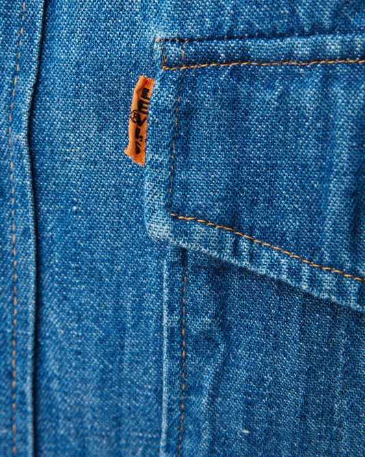 Vintage Levi's Big E Orange Tab Denim Shirt Size Medium