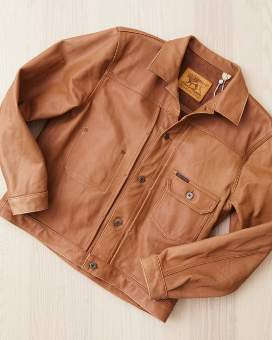Second Hand Indigofera Grant Jacket Cognac Leather Size L