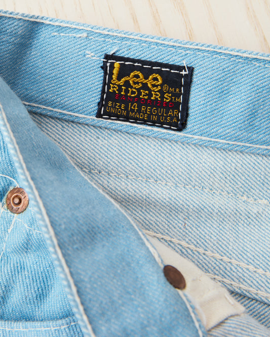 Vintage Deadstock Bright Blue 60's Lee Riders Jeans Youth Size 14