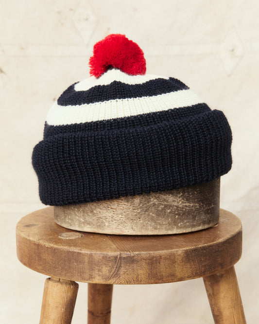 Heimat Wool Signal Hat Ink / Seashell / Safety Red