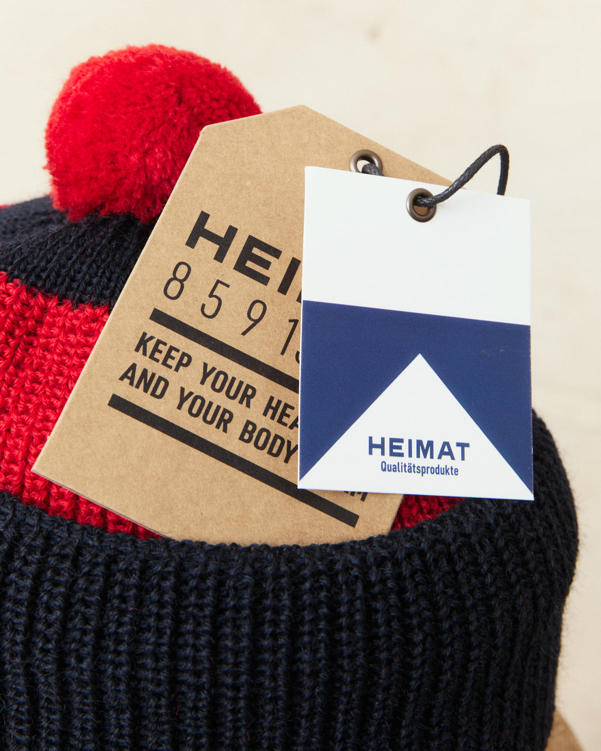 Heimat Wool Signal Hat Ink Safety Red / Ink / Safety Red