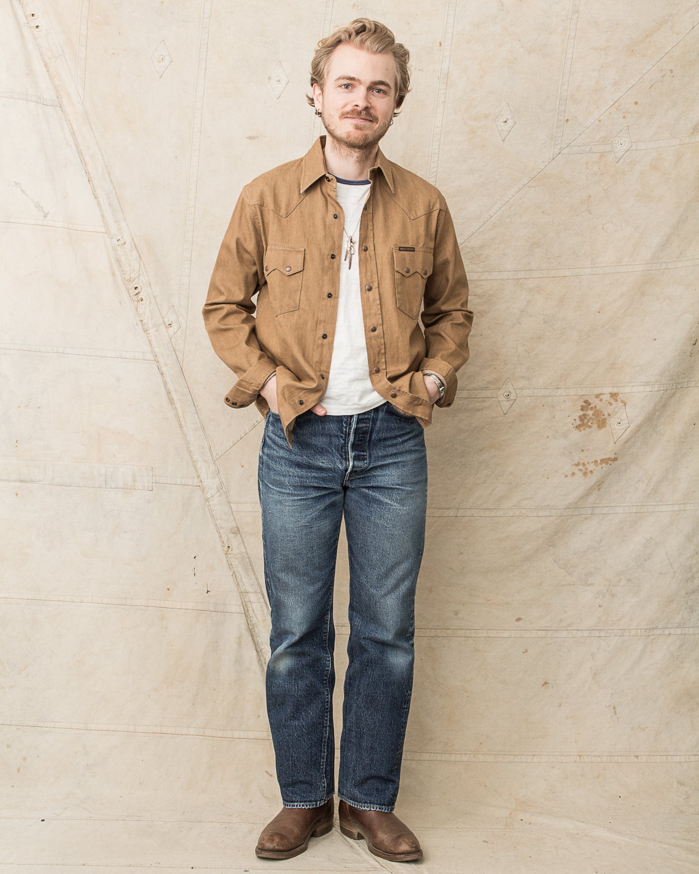 Indigofera Ryman Shirt Carson Beige Denim Rinsed – Second Sunrise