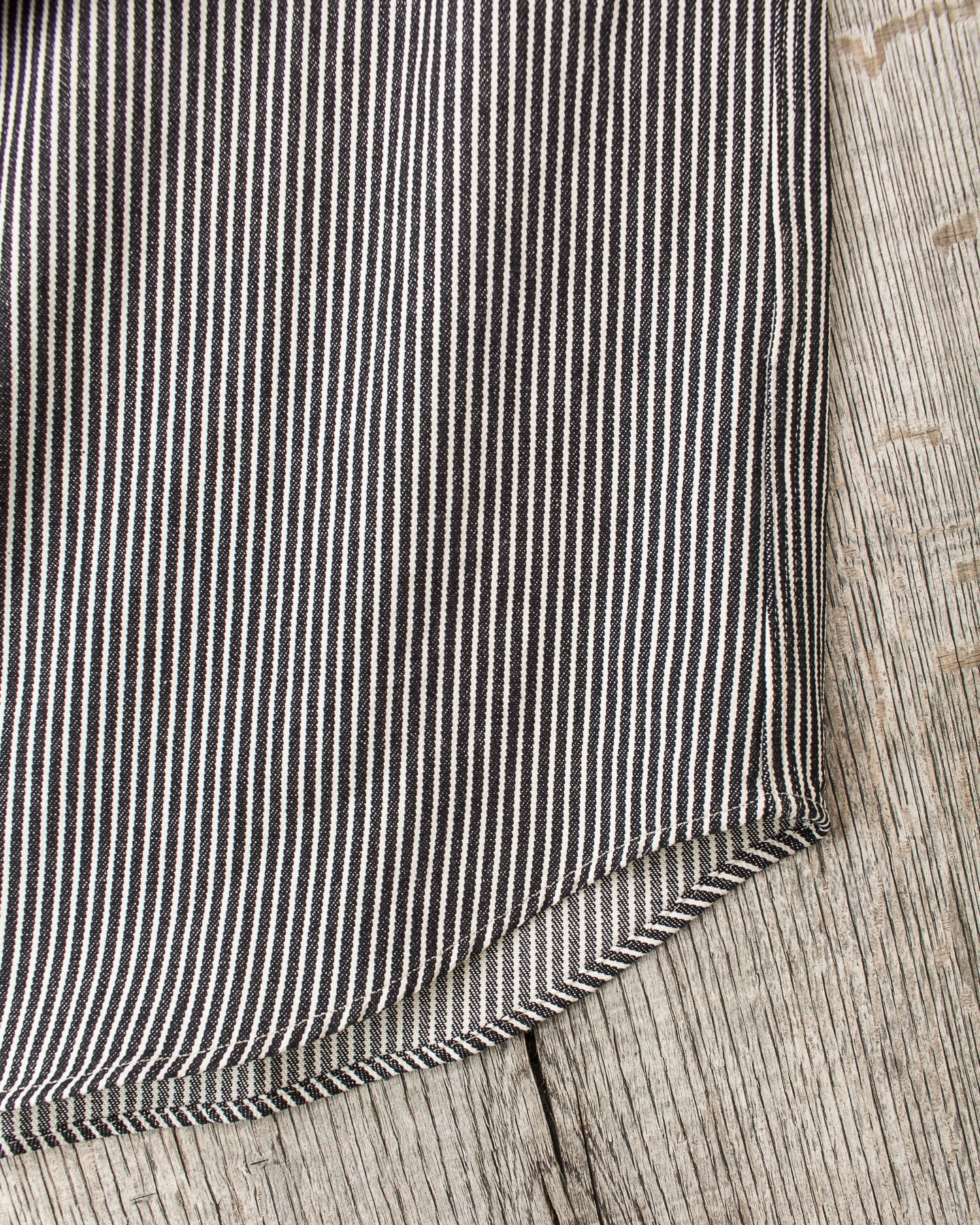Sugar Cane & Co. Hickory Stripe Work Shirt Black SC27853