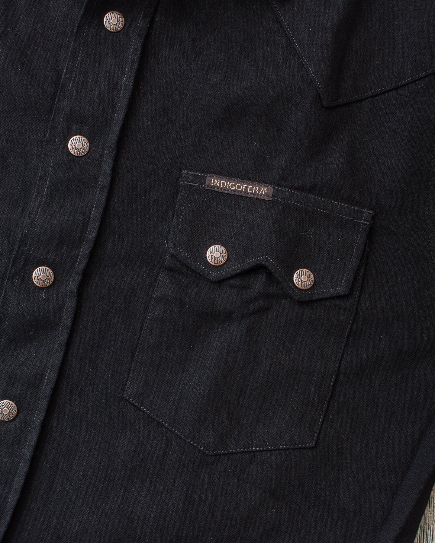 Indigofera Ryman Shirt Petaca Black Denim Rinsed
