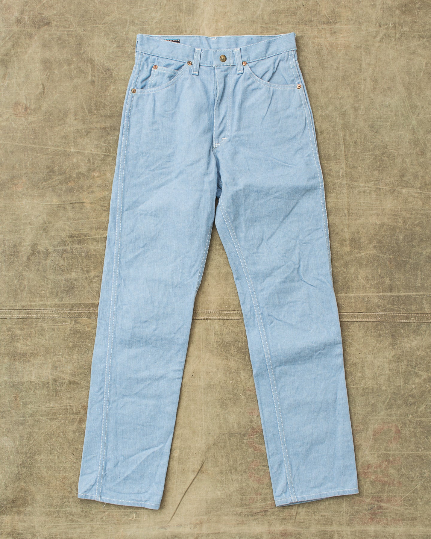 Vintage Deadstock Bright Blue 60's Lee Riders Jeans Youth Size 14