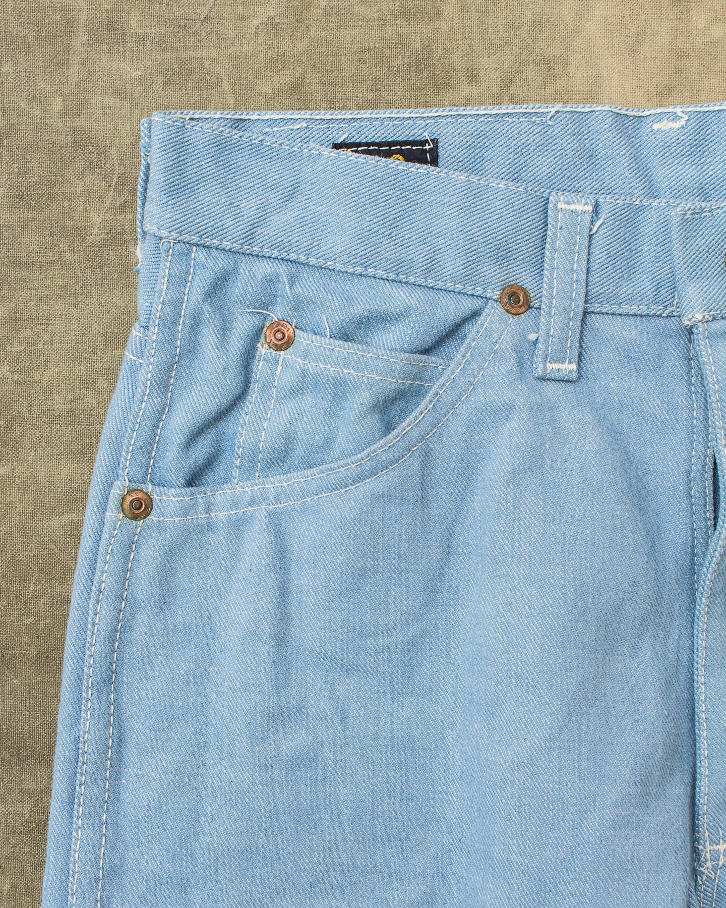 Vintage Deadstock Bright Blue 60's Lee Riders Jeans Youth Size 14