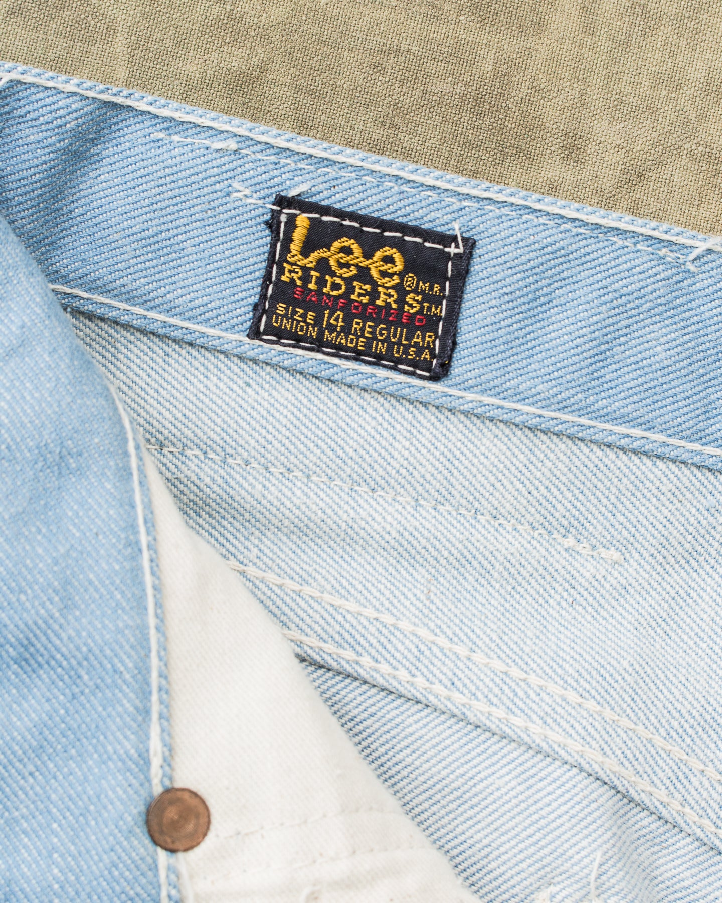 Vintage Deadstock Bright Blue 60's Lee Riders Jeans Youth Size 14