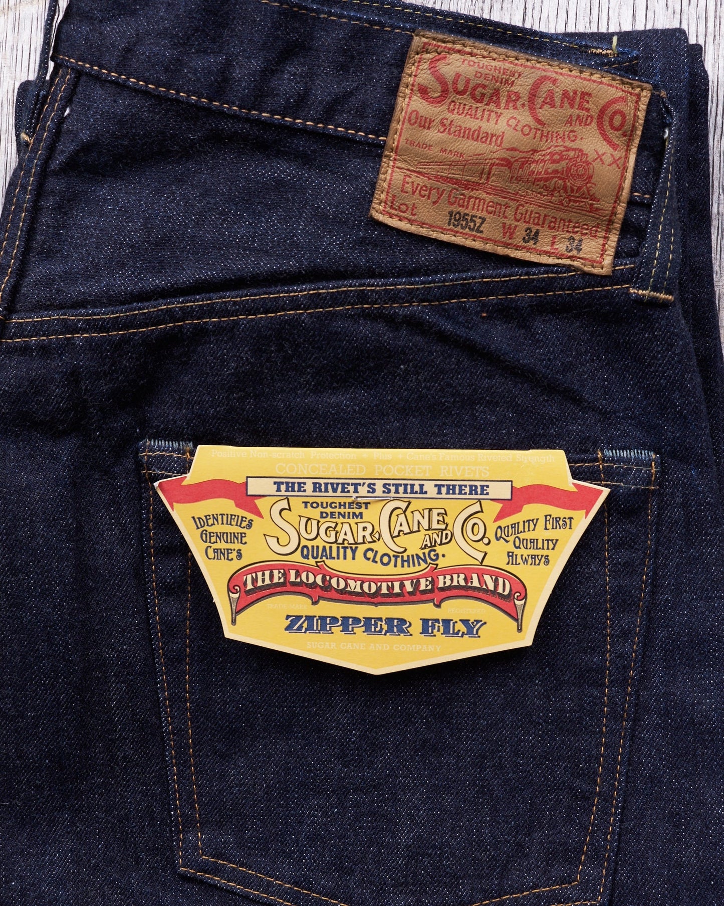 Sugar Cane & Co. 1955Z Model 14 oz One Wash Denim SC42955A