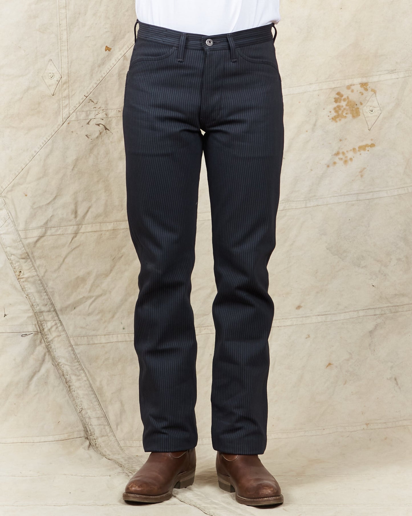 Indigofera Swearengen Pants Black/Grey Hickory Stripe