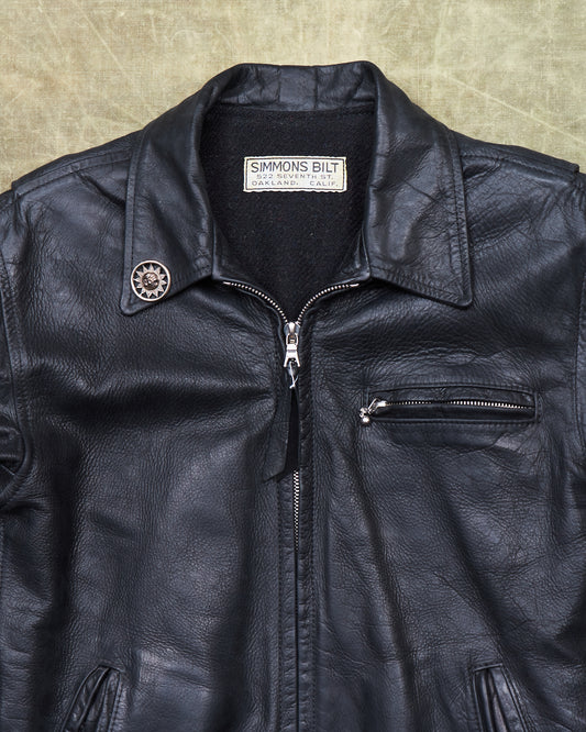 Second Hand Simmons Bilt Roadster Horsehide Leather Jacket Size 40