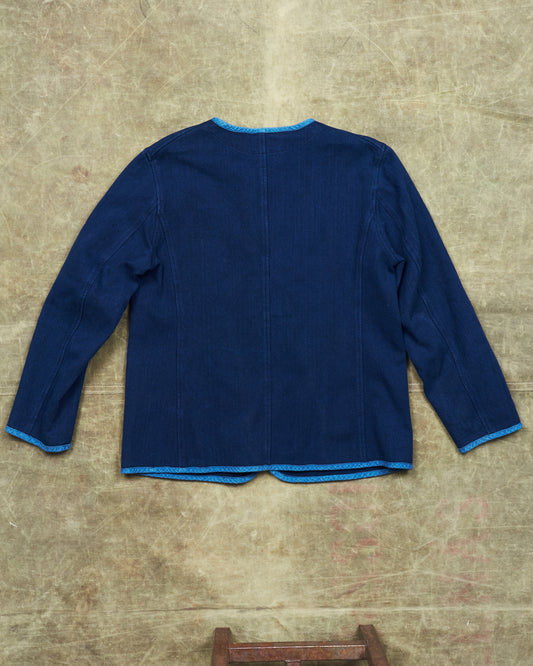 Second Hand Blue Blue Japan Pure Indigo Sashiko Collarless Jacket Size 4