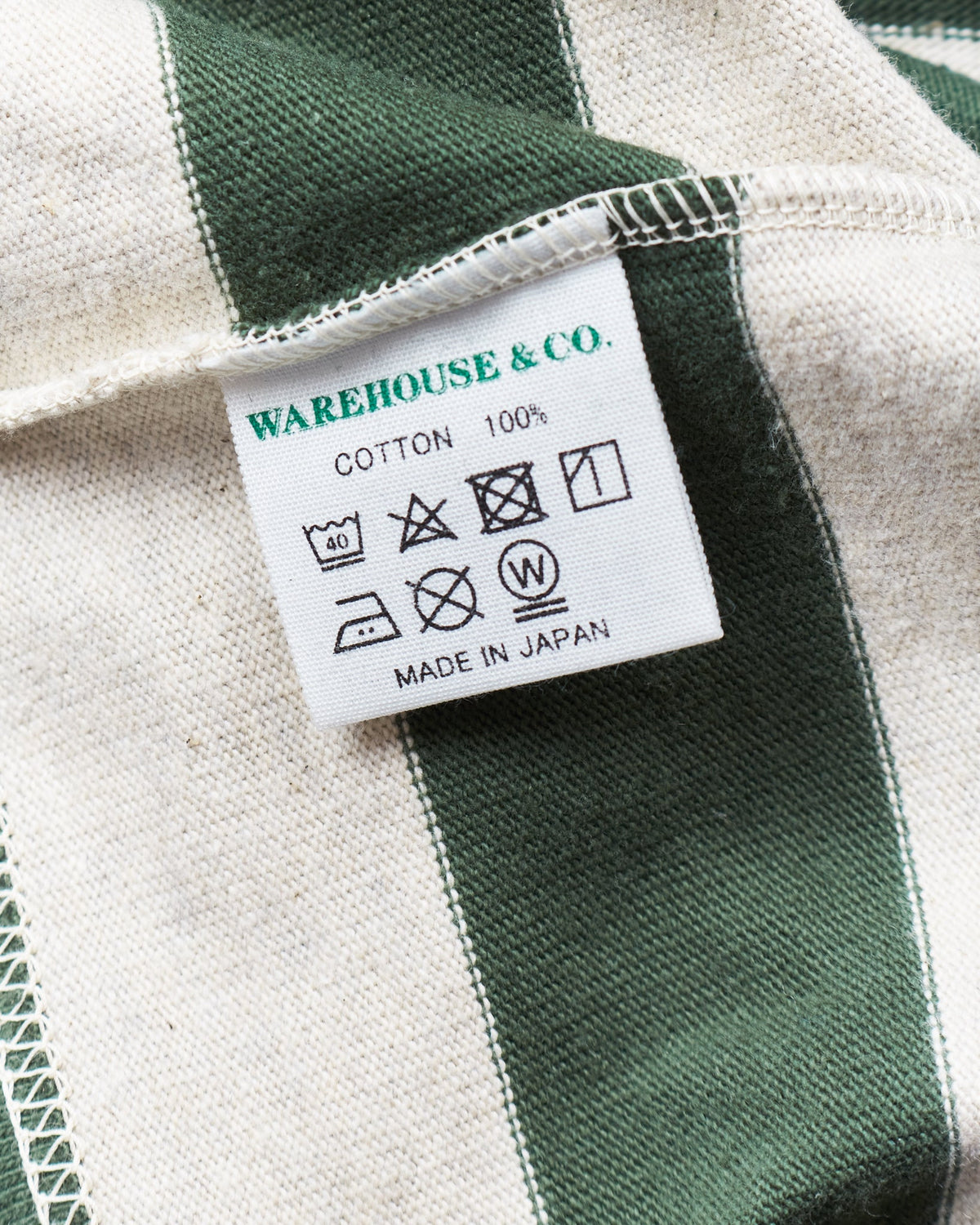 Warehouse & Co. Lot 4051 Three Quarter Shirt Green / Oatmeal