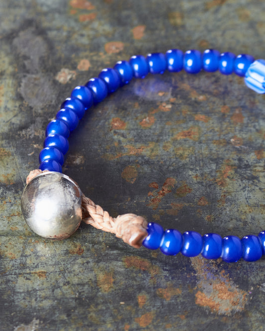 Tenable Crafts Blue White Heart Trade Beads Bracelet #199