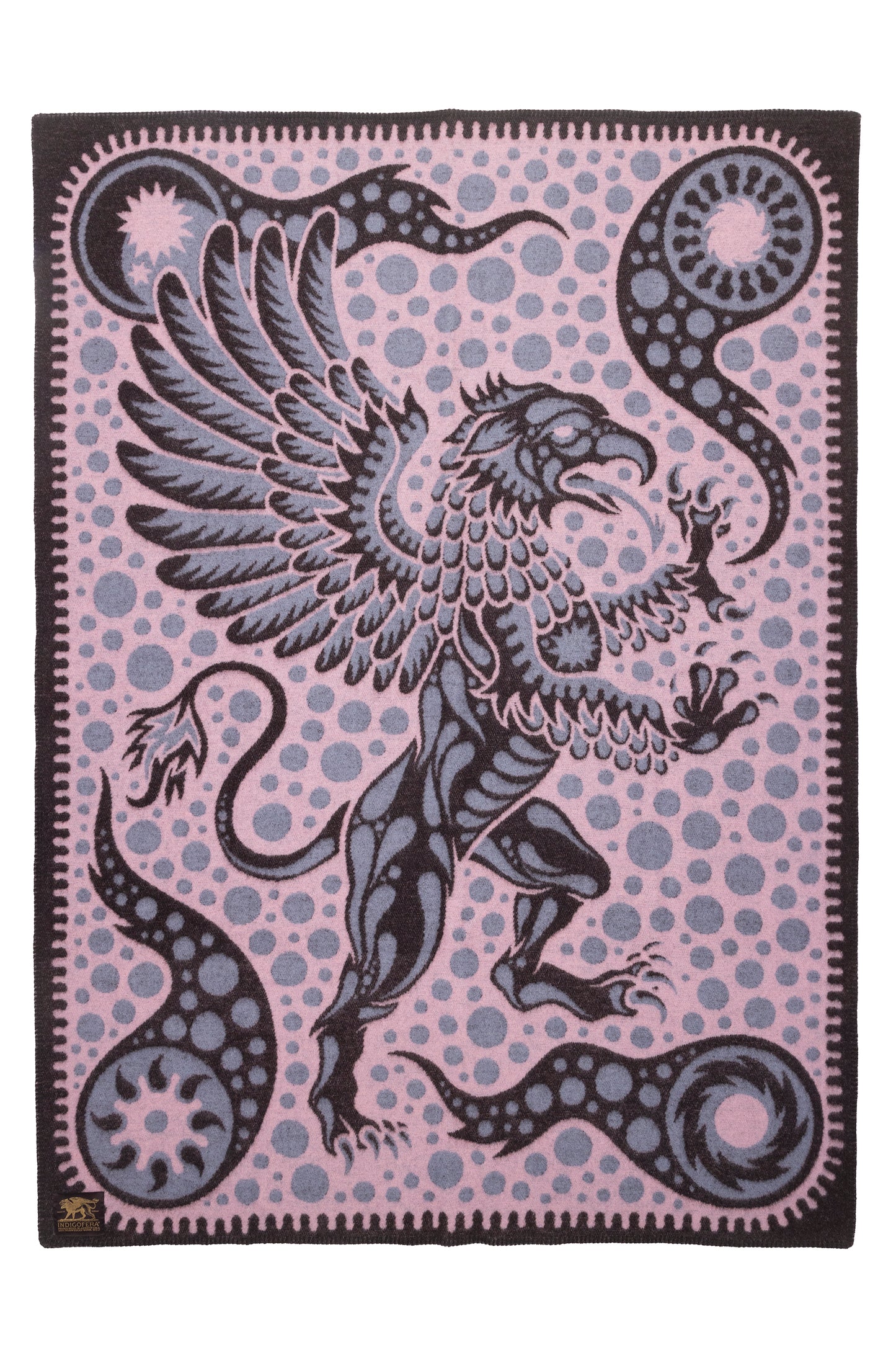 Indigofera Gryphon Wings Wool Blanket