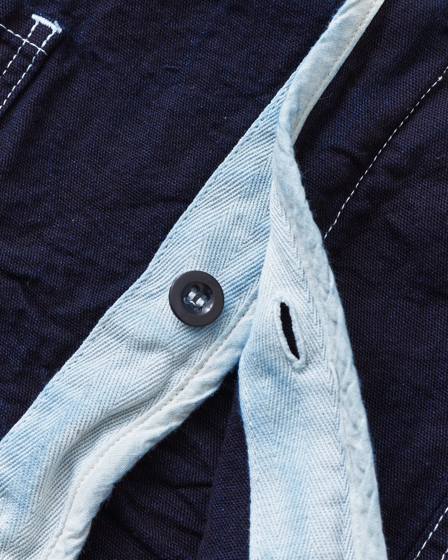 Tender 464 Webbing Fly Shirt Double Indigo Cotton Tote Cloth Rinsed