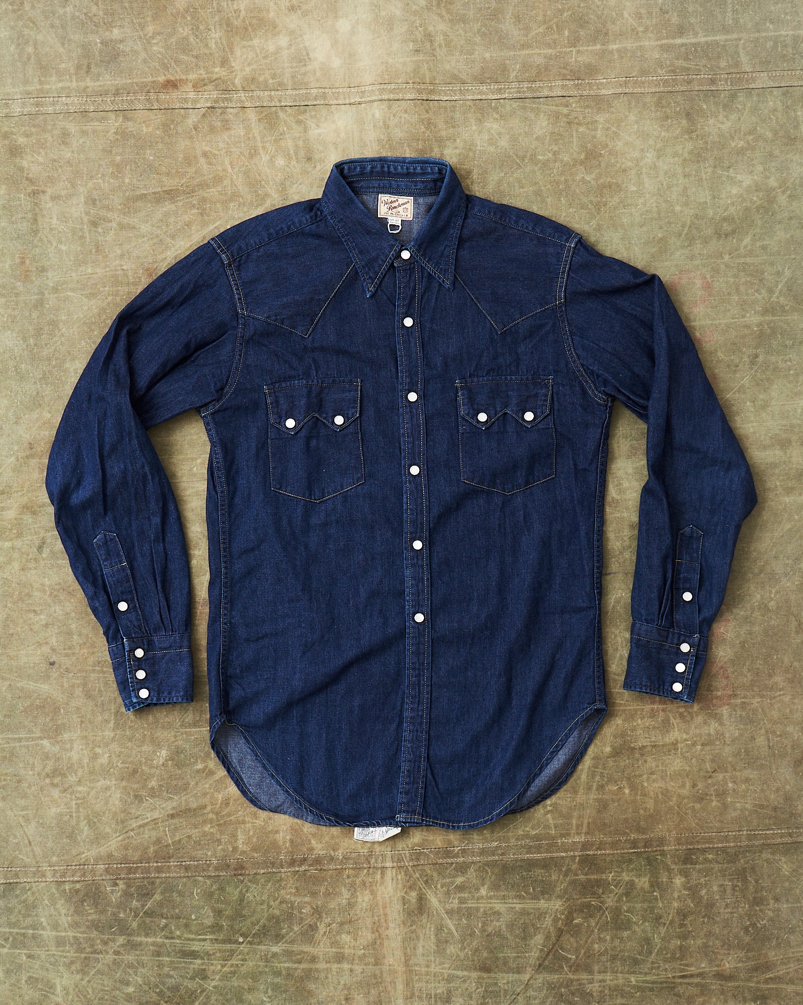 Second Hand Joe McCoy Sawtooth Denim Western Shirt Size M (15-15,1