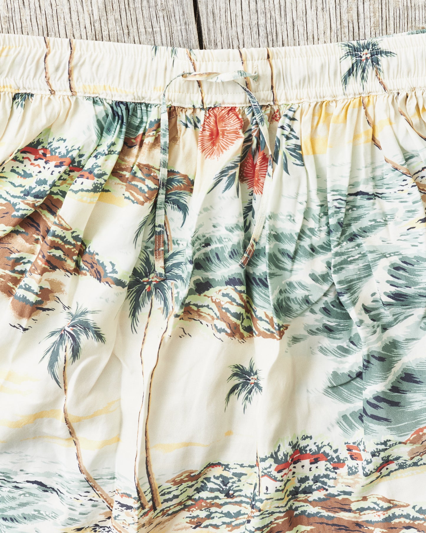 OrSlow 4003 Hawaiian Gathered Rayon Skirt Ecru