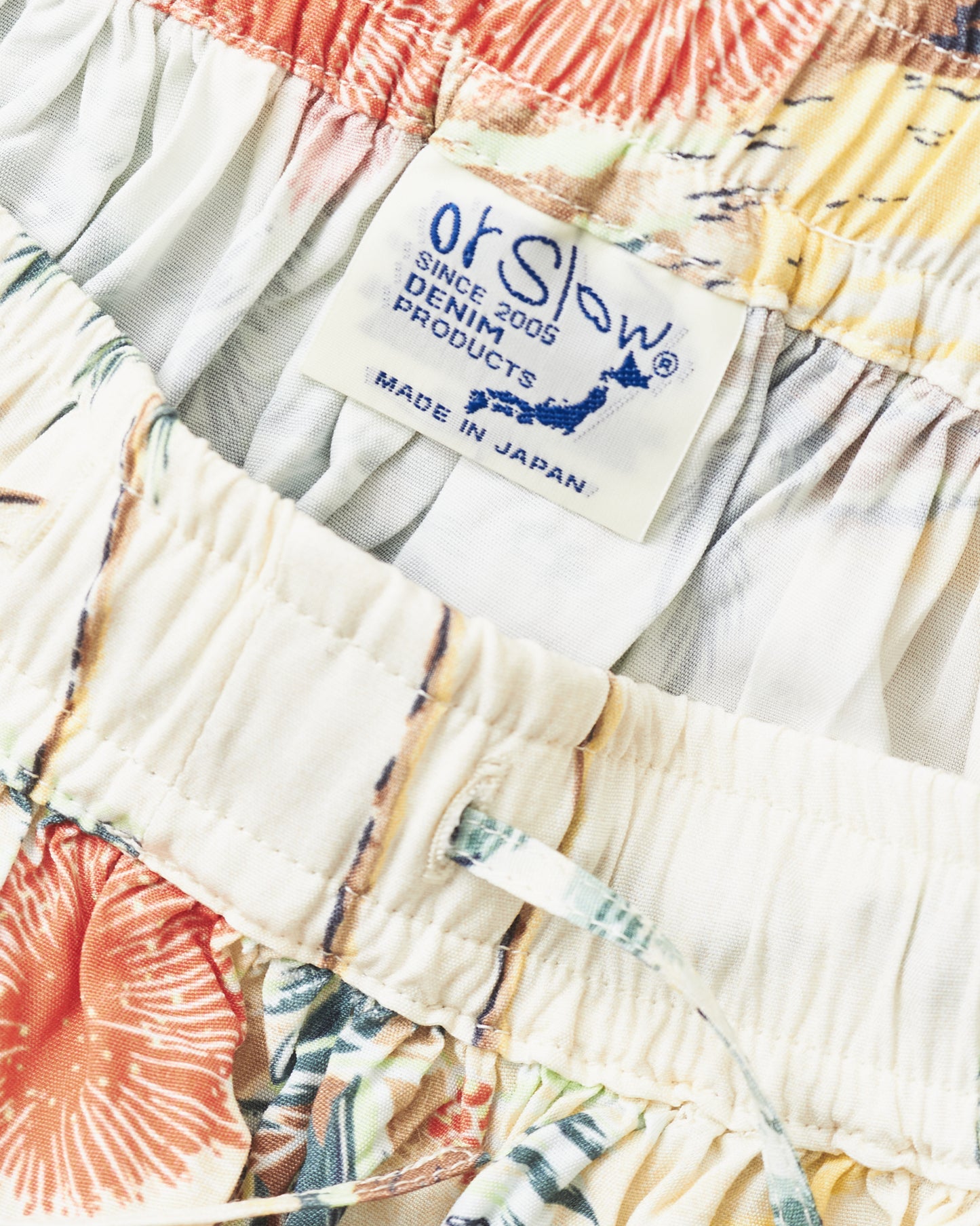 OrSlow 4003 Hawaiian Gathered Rayon Skirt Ecru