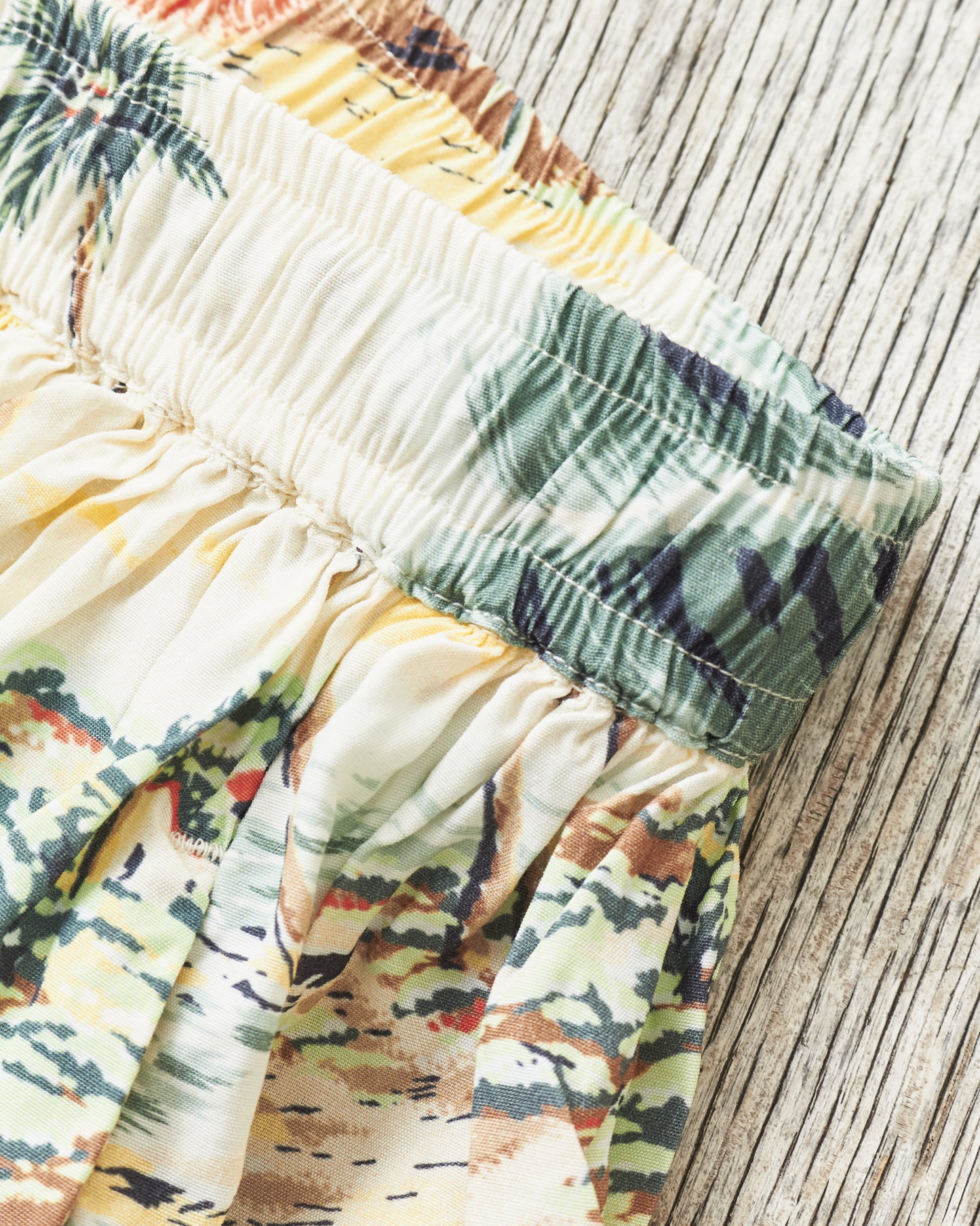 OrSlow 4003 Hawaiian Gathered Rayon Skirt Ecru