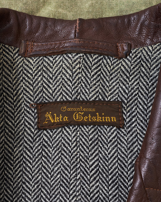 Vintage Swedish Goatskin Leather Coat Size L