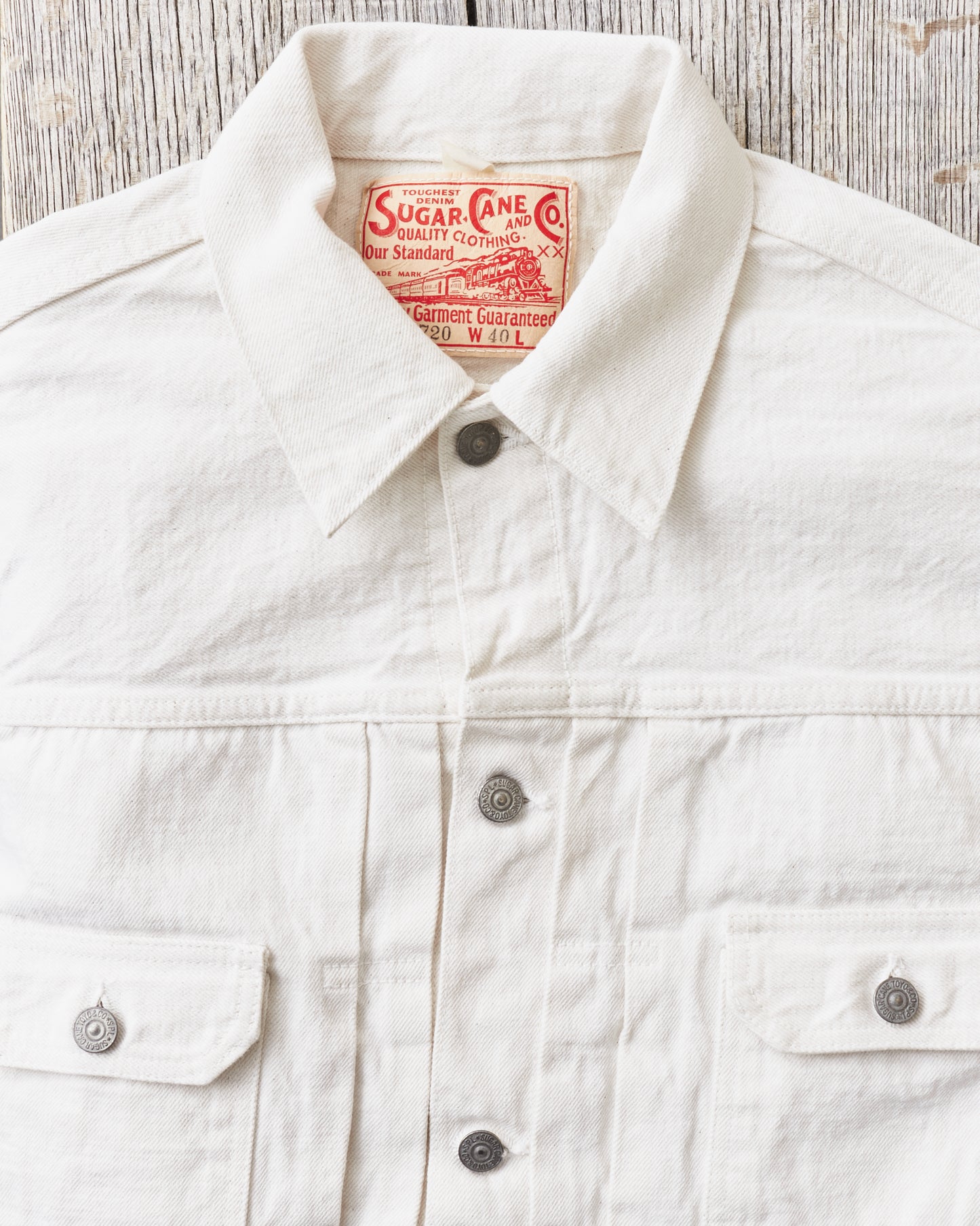 Sugar Cane & Co SC15720 1953 Type 2, 13 oz White Denim Jacket