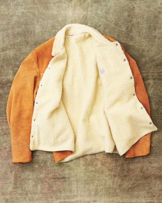 Original Vintage Levi's Shorthorn Big E Suede Leather Sherpa Jacket Size L-XL