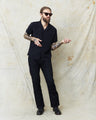 Style Eyes SE39455 Short Sleeve Rayon Bowling Shirt Black