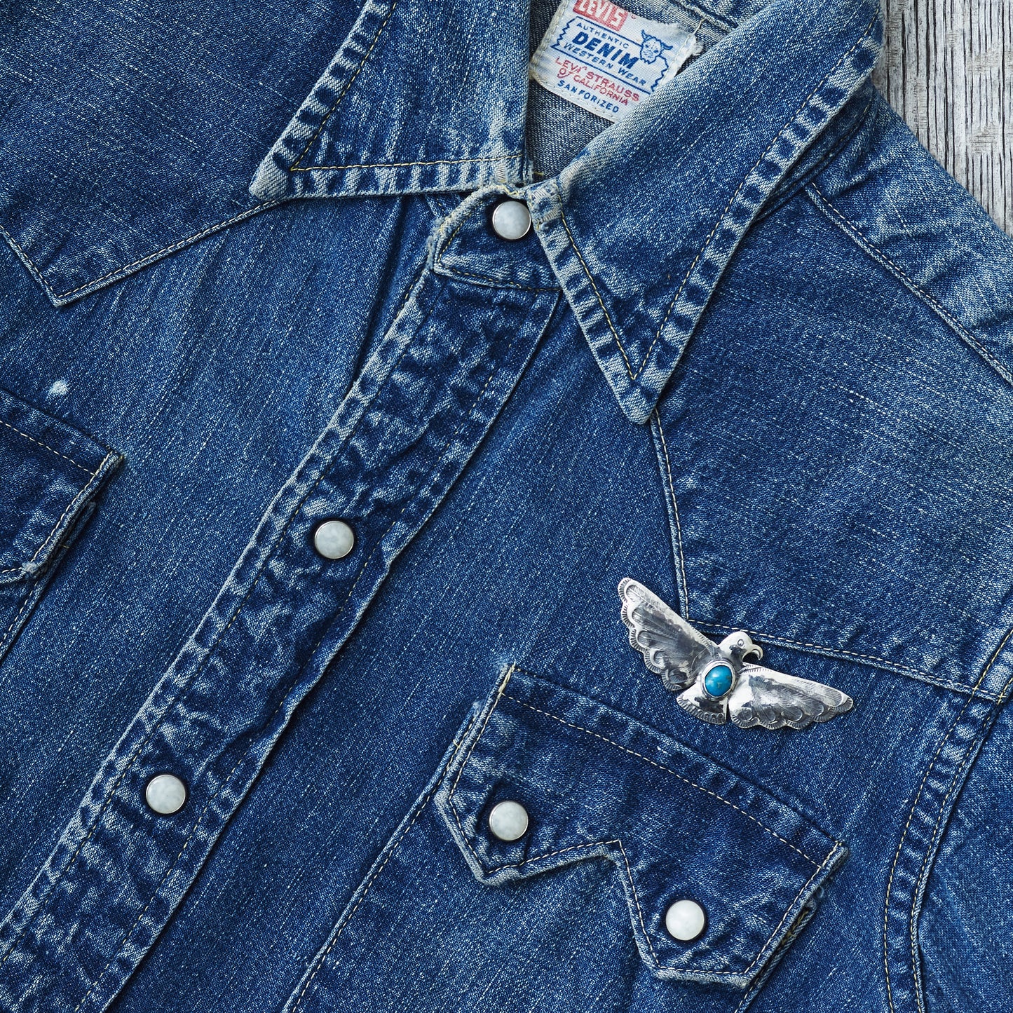 Larry Smith Open Wing Thunderbird Turquoise Pin OT-P0084
