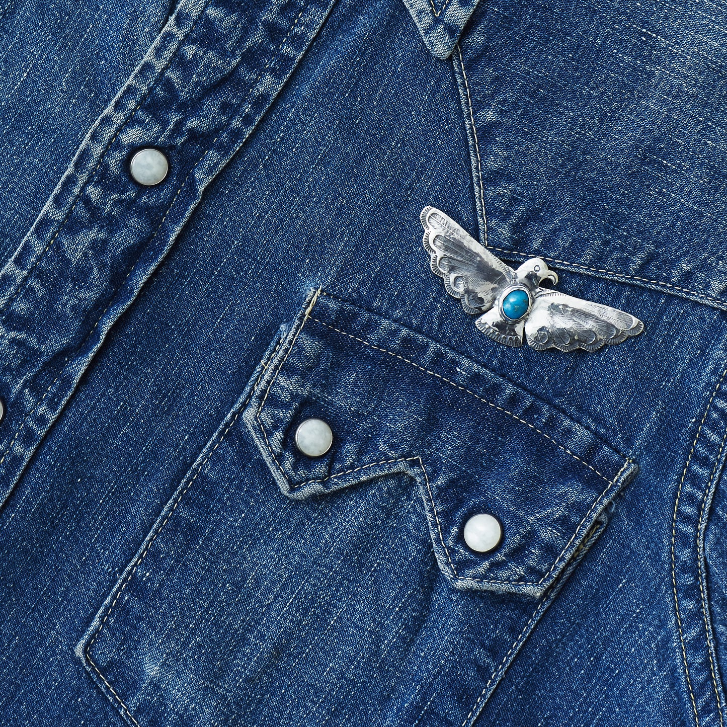 Larry Smith Open Wing Thunderbird Turquoise Pin OT-P0084