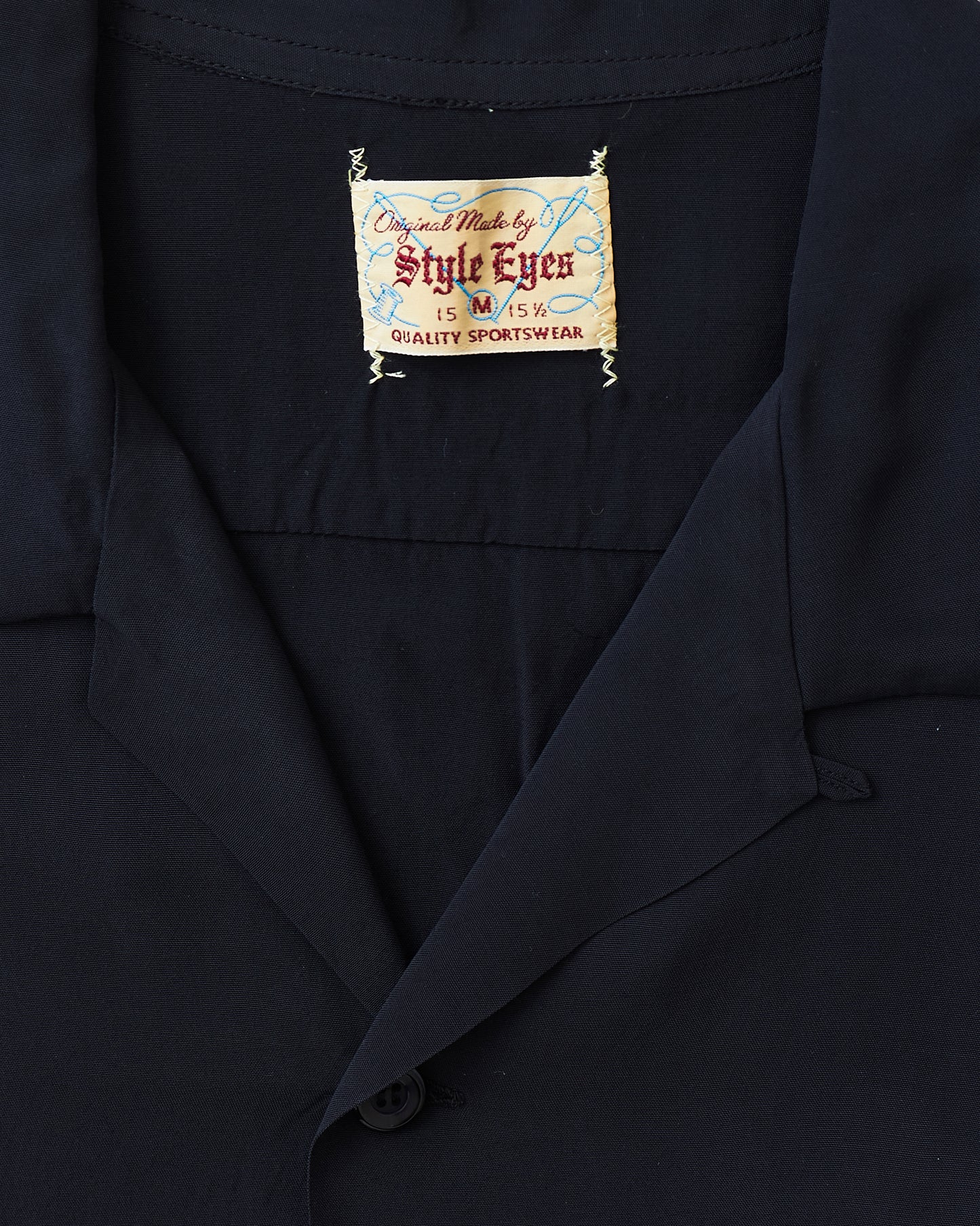 Style Eyes SE39455 Short Sleeve Rayon Bowling Shirt Black